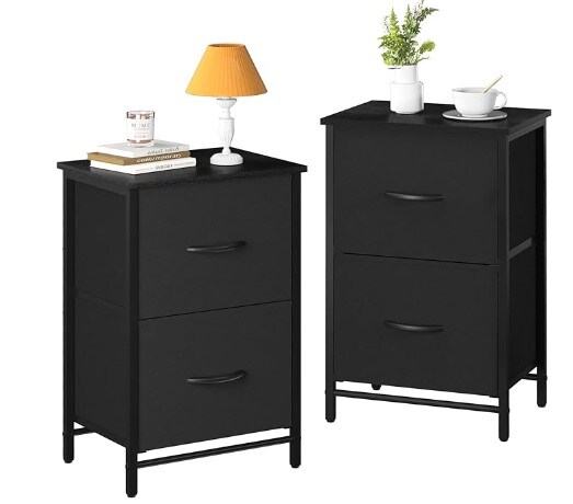 Nightstand with 2 Drawers, Small Dresser sold Storage -