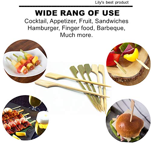 100 Pieces 10 inch Bamboo Paddle Picks Skewers for Shish Kabob,Fruit Kabobs,BBQ,Kitchen,Grilling,Barbeque Snacks.Wood pick More Size Choices 3.5''/ 4.7''/ 7''/ 10''