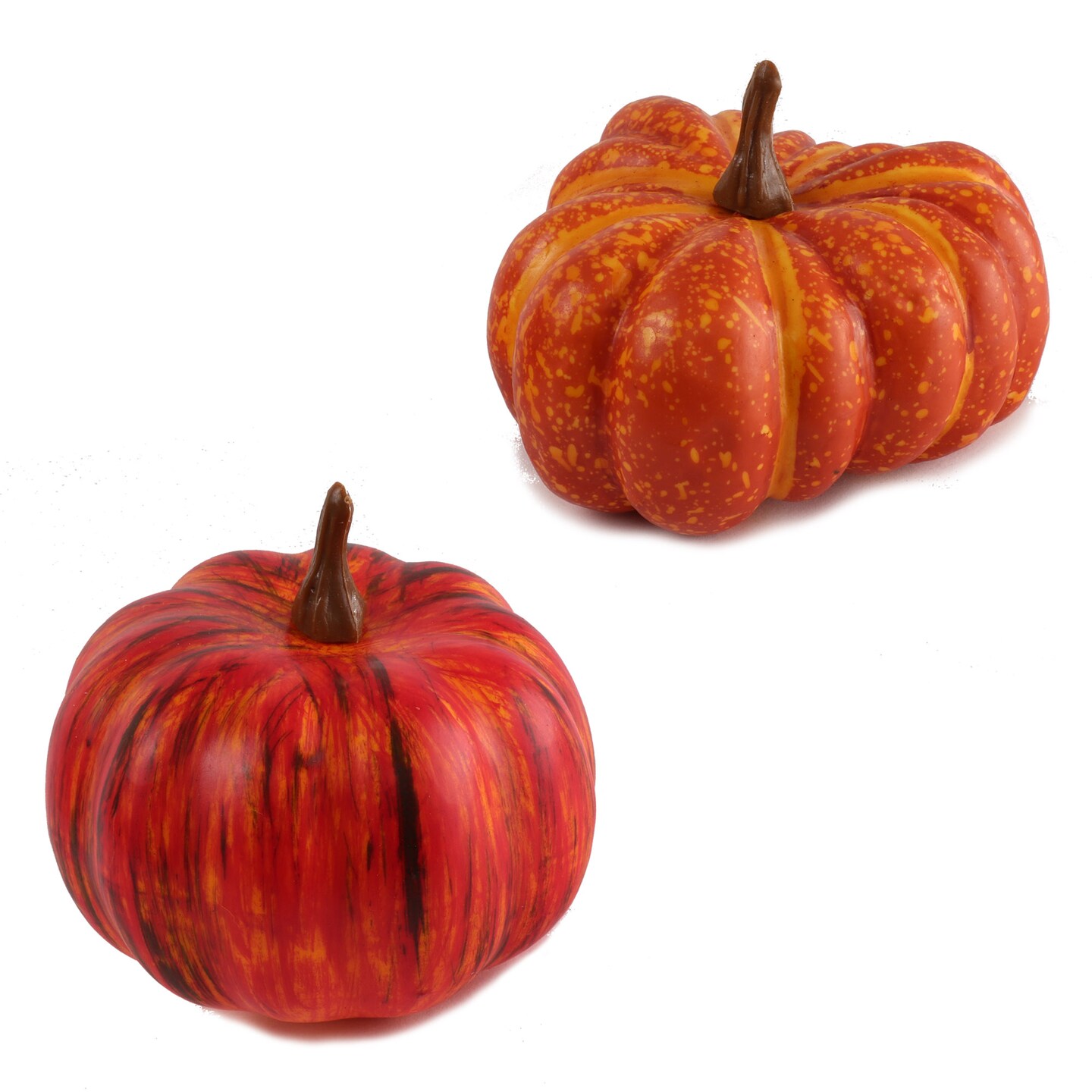 12-Pack: Artificial Vibrant Orange Pumpkins - Autumn Accents for Fall Crafts, Centerpieces