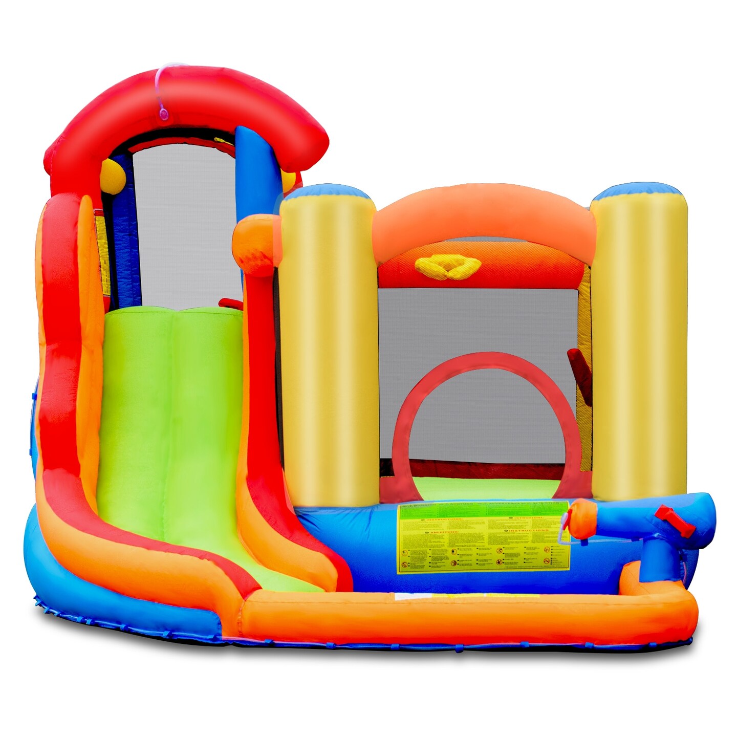 Inflatable Water Slide Bounce House with Pool and Cannon