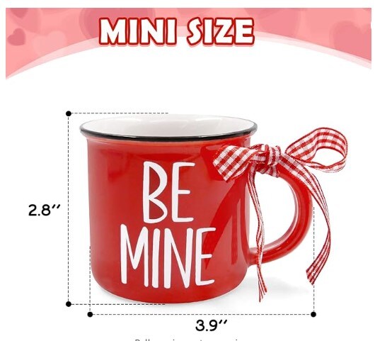 Mini Coffee Cups for Tiered Tray Decor for Valentine&#x27;s Day