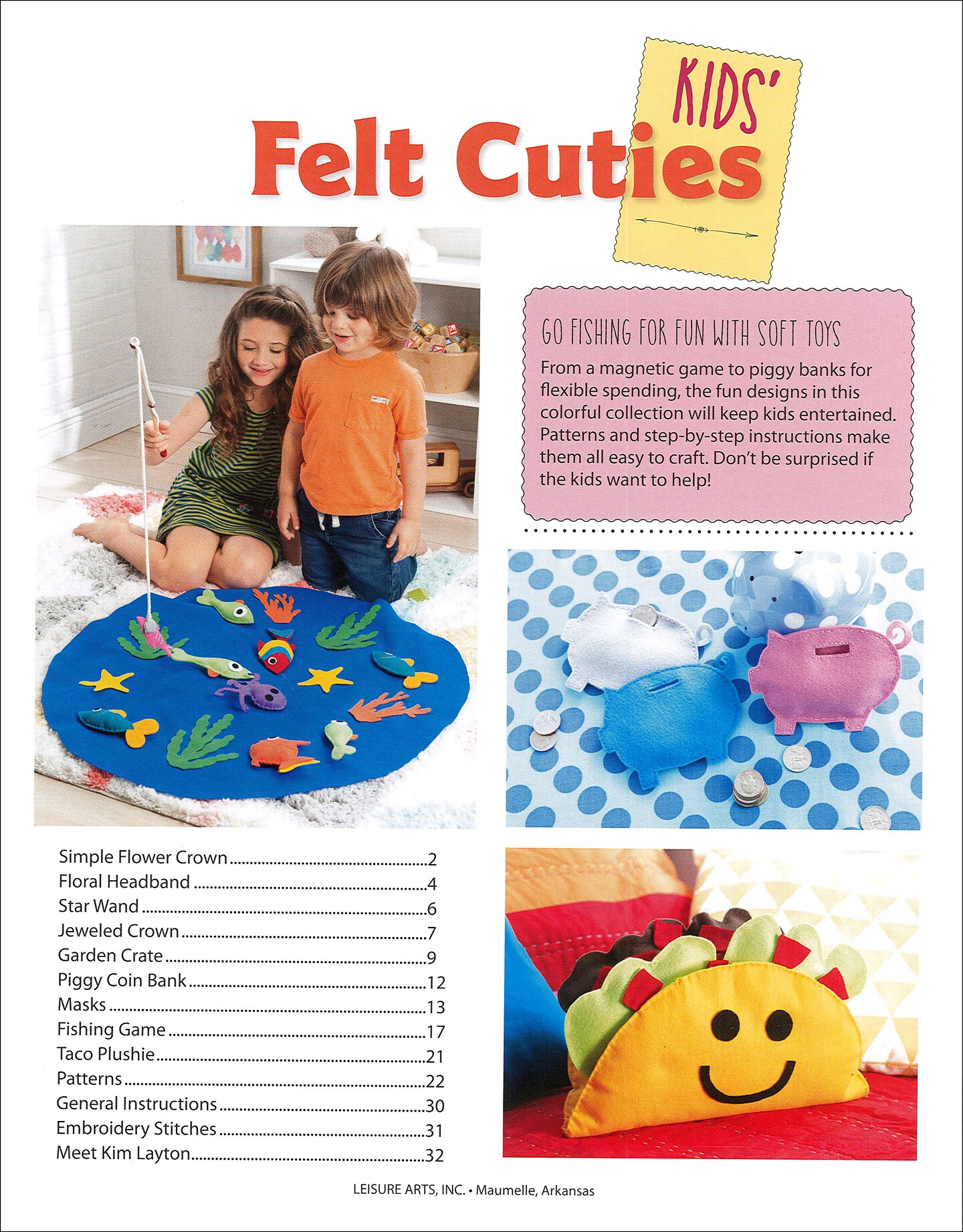 Leisure Arts Kids&#x27; Felt Cuties Crafting Book
