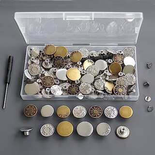 Trimming Shop 8 Bottoni A Jeans Da 17mm, Sostituzione Per Jeans E Giacche – Color Gun Metal, Stile Vintage