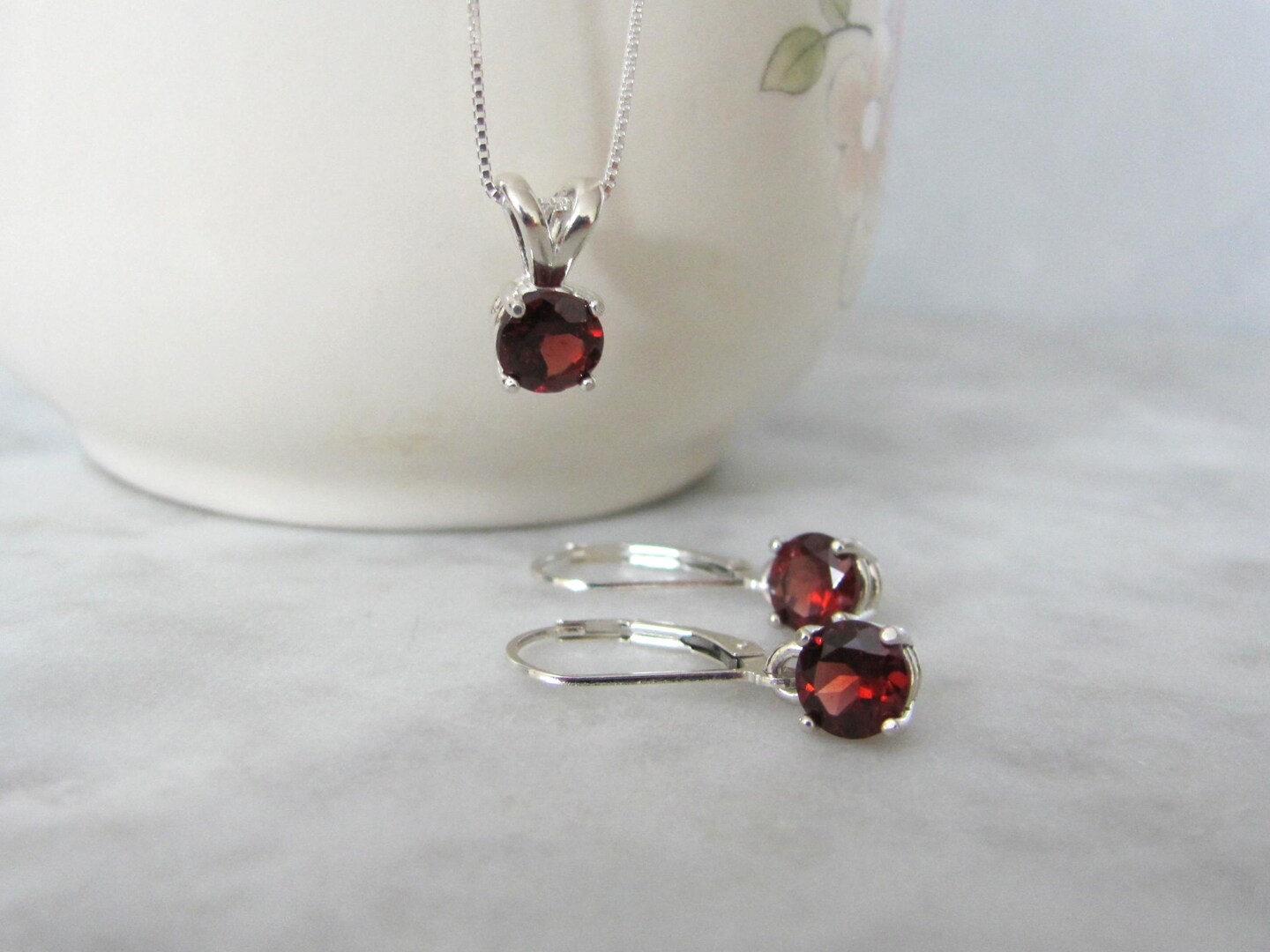 Garnet birthstone online jewelry set