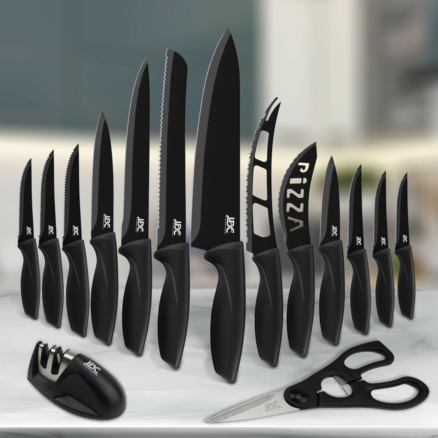 LUX DECOR KITCEN Serrated Stainless Steel Kitchen Sharp Knife 15 pcs