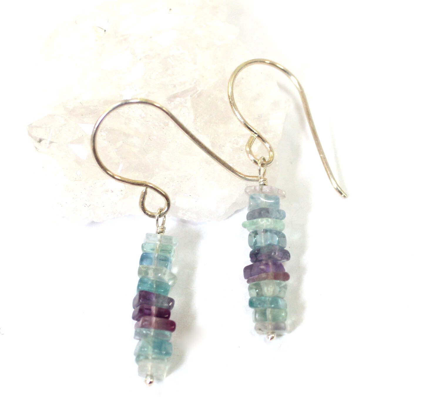 Fluorite Ombre Earrings with Sterling Silver MakerPlace by Michaels