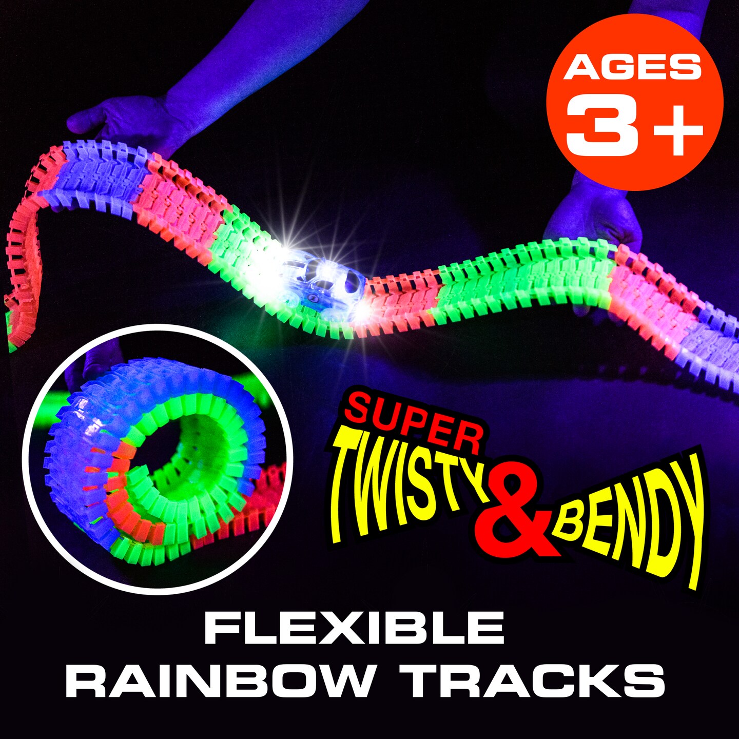 USA Toyz Glow Race Tracks Large for Boys or Girls - 380pk(CF1302)