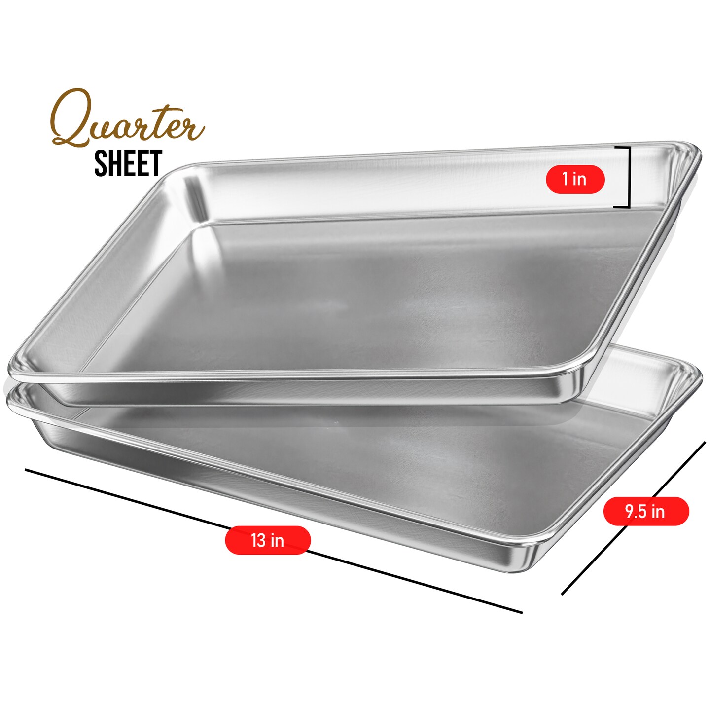 EATEX 12-Pack Aluminum Large Baking Sheet Pan, Steel Nonstick