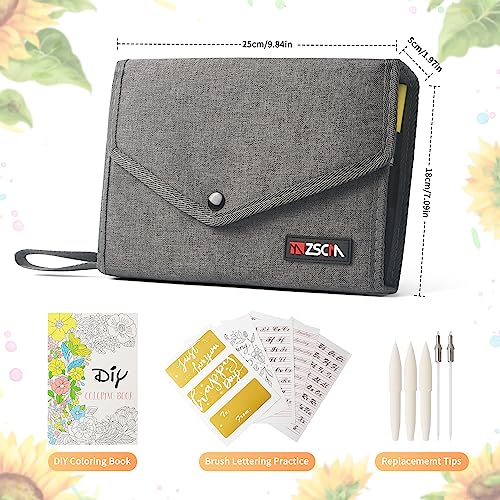 Duo Tip Brush Coloring Pens,60 Colors Art Markers,Fine &#x26; Brush Tip Pen for Adults Coloring Book Journals Planner Writing Drawing Note Taking, Include Brush Lettering Calligraphy