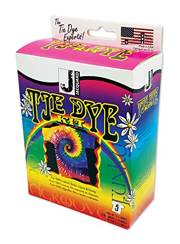 Funky Groovy Tie Dye Kit - Includes Pre-Measured Procion MX Dye in Magenta Turquoise and Yellow - with Soda Ash Dye Fixer