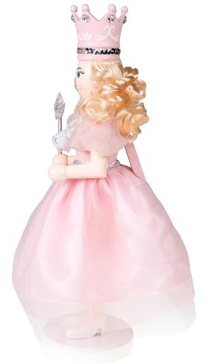 Sugar Plum Fairy 14 Inch Traditional Wooden Nutcracker, Festive Christmas Décor for Shelves and Tables