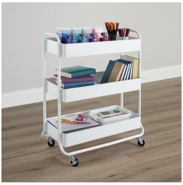 Multipurpose Utility Rolling Cart, Metal Durable Cart For Home and Office