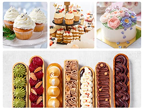 32-Piece Piping Bags and Tips Set with 24 Icing Piping Tips, 2 Reusable Pastry Bags 12 Inch, Reusable Piping Icing Bags and Tips, Cake Decorating Kit for Frosting Cookie, Cupcake