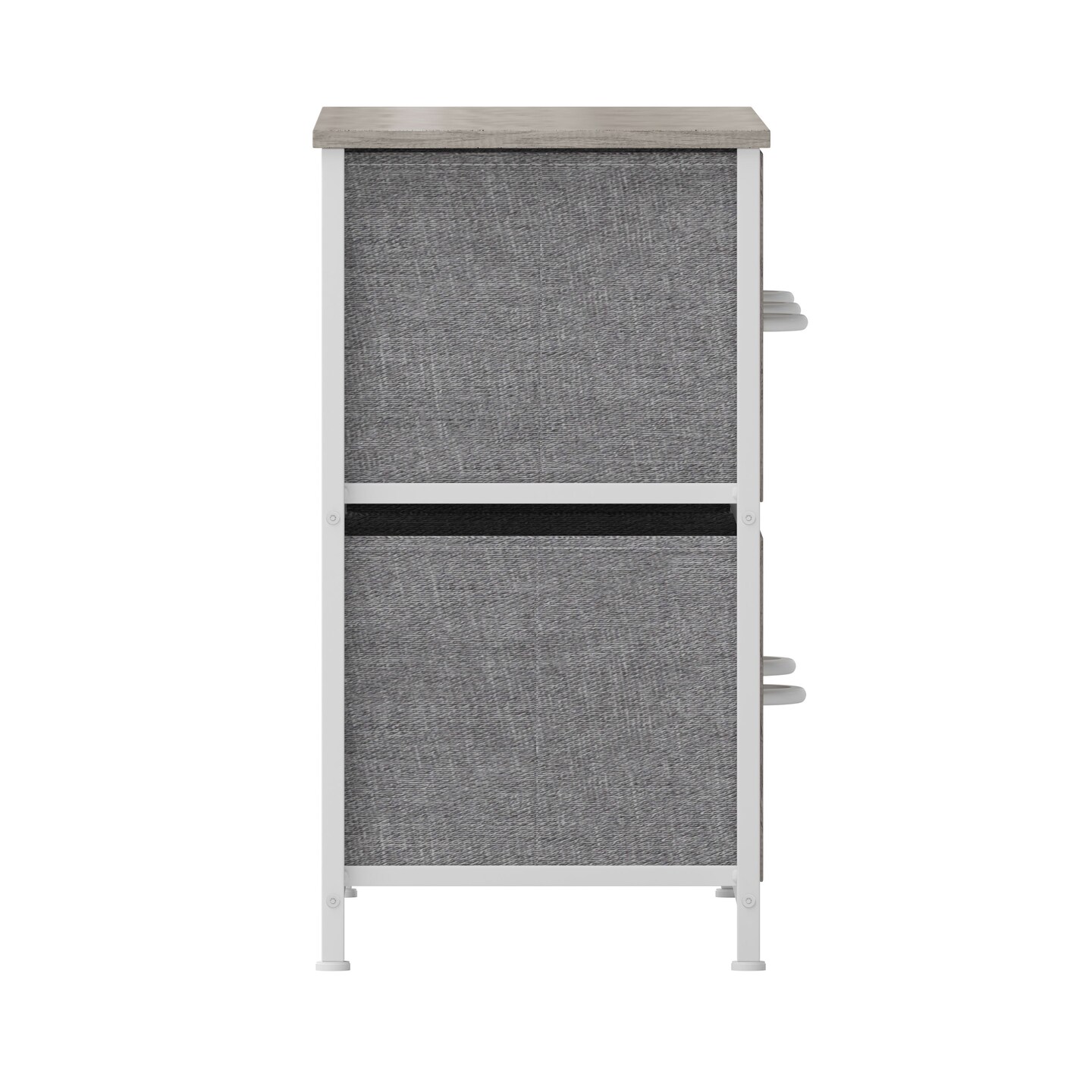 Emma and Oliver Marley 5 Drawer Storage Dresser with Cast Iron Frame, Wood Top, and Easy Pull Fabric Drawers with Wooden Handles