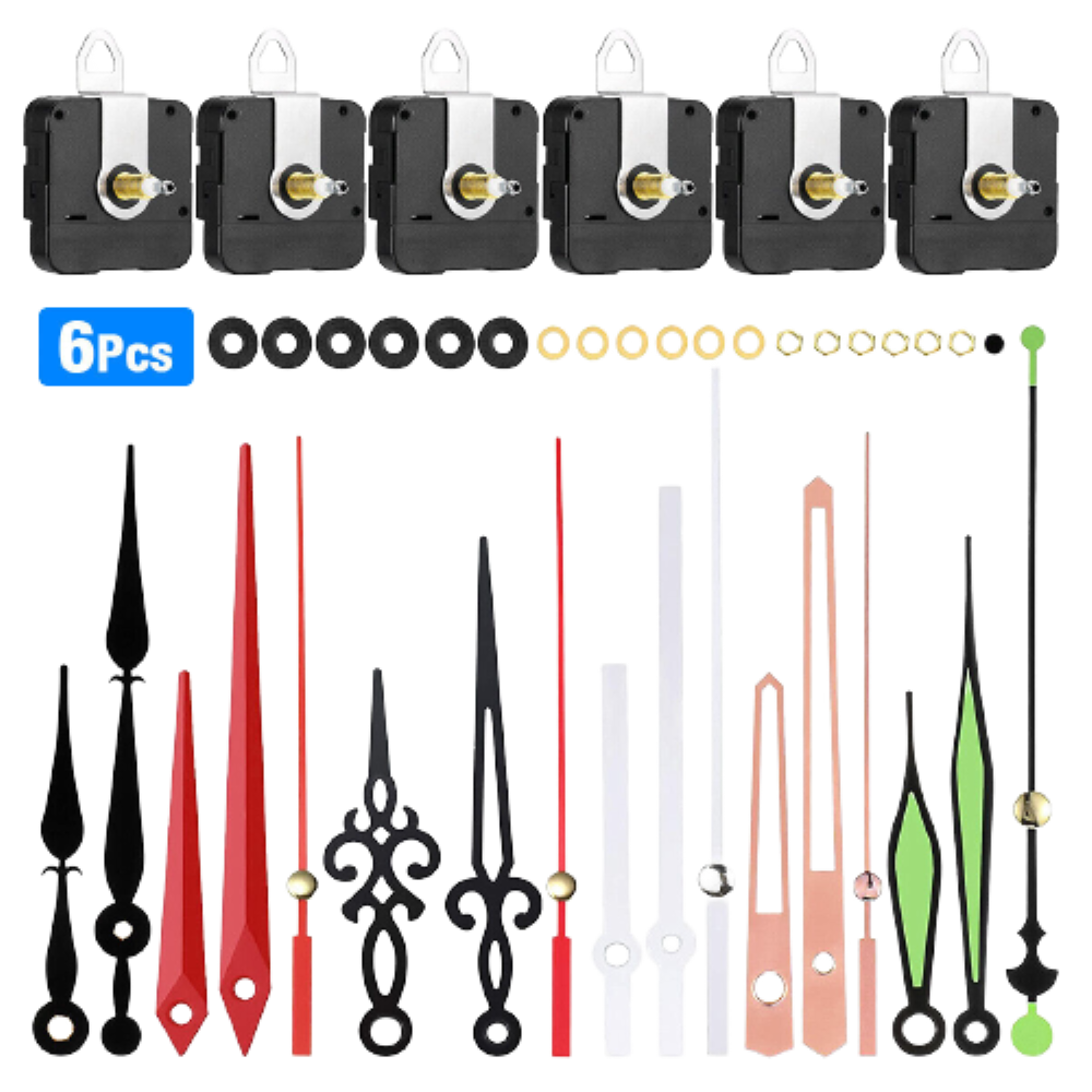 Kitcheniva DIY Wall Quartz Clock Movement Mechanism Replacement 6 pcs