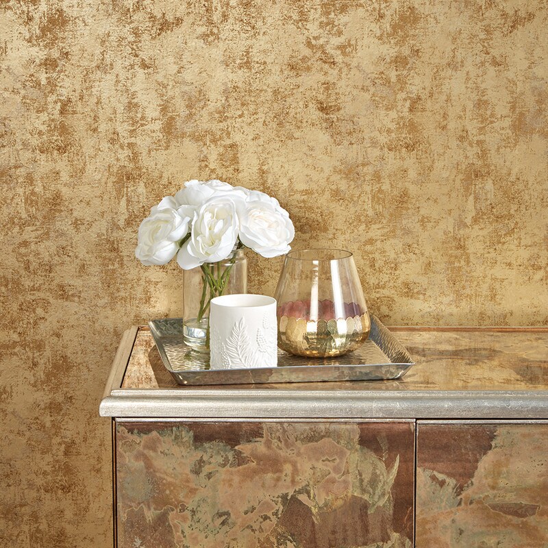 Tempaper &#x26; Co. Distressed Peel and Stick Wallpaper, Gold Leaf, 28 sq. ft.