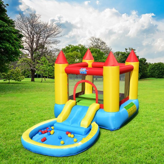 Kids Bounce House Castle Inflatable Comes with Balls and Storage Bag