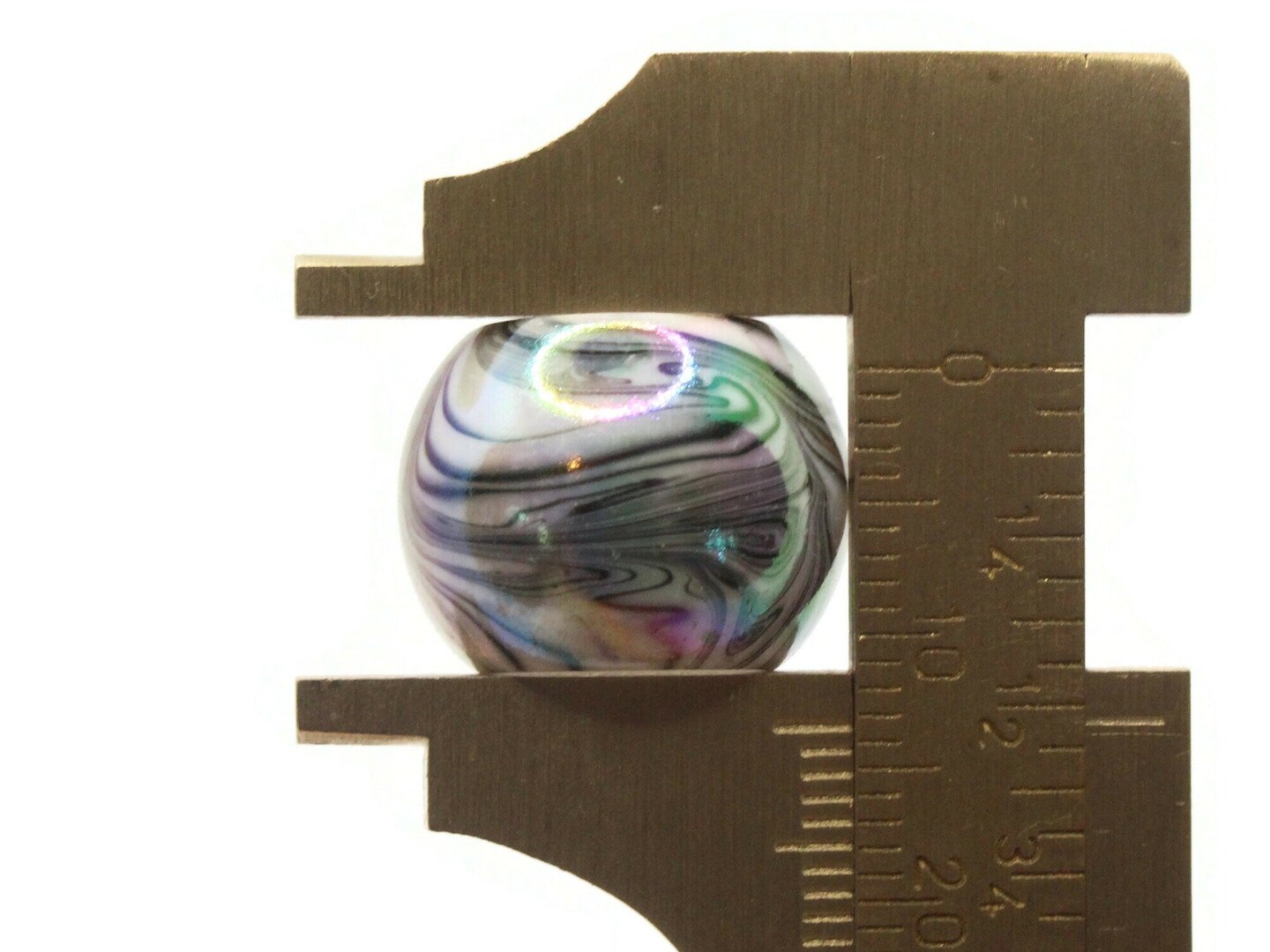 10 17mm Large Hole Macrame Black and White Marbleized Round Plastic Beads