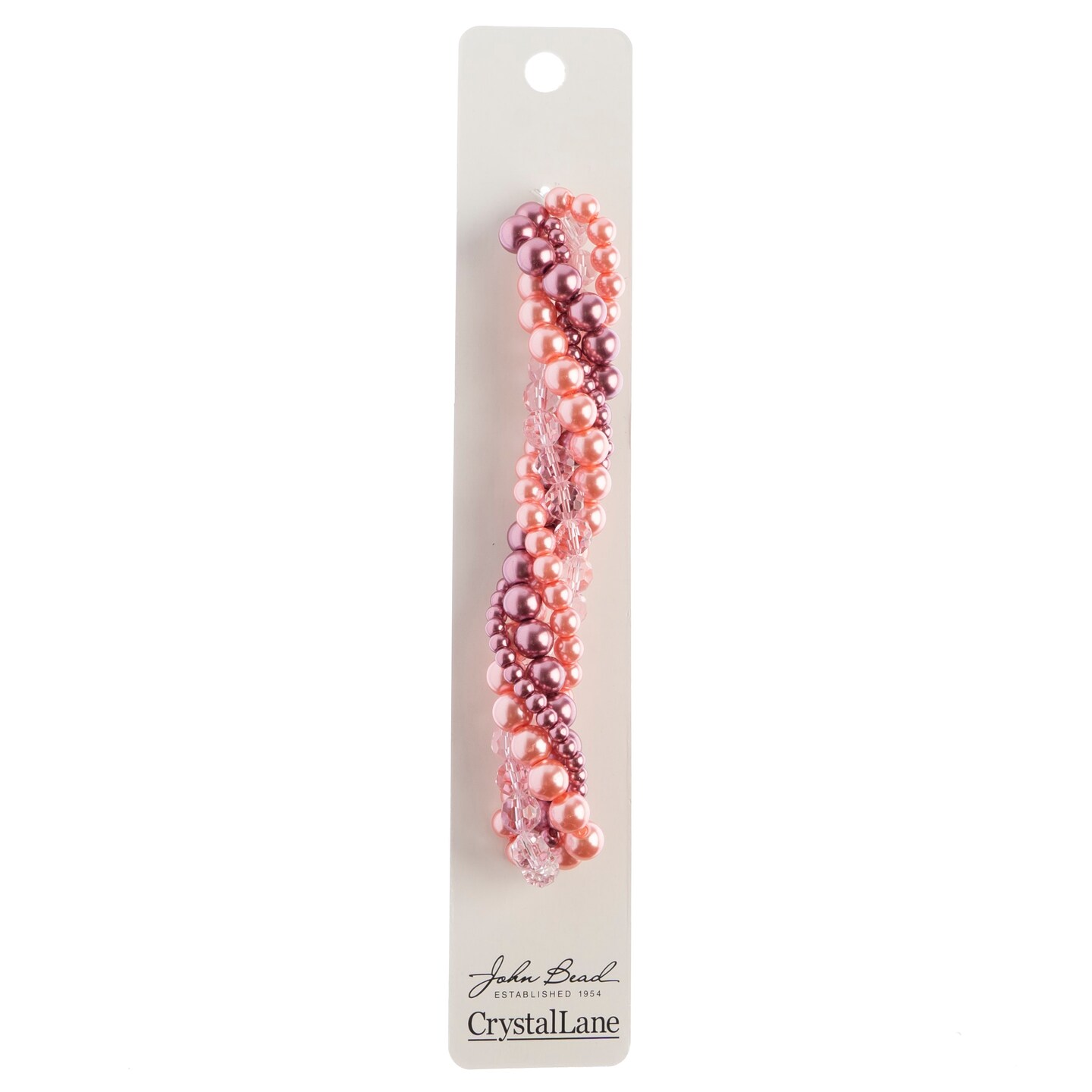 Crystal Lane DIY Cyclamen Twisted Glass &#x26; Pearls Beads, 5 Strands