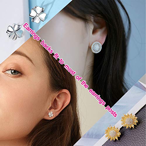 450 Pieces Earring Posts Stainless Steel Flat Pad,Hypoallergenic Stud Earrings with Butterfly and Rubber Bullet Earring Backs for Jewelry DIY Making Findings (Silver) (Silver)