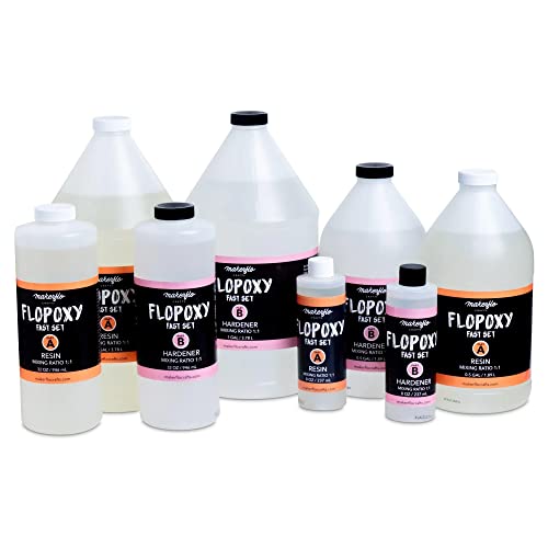 Makerflo Flopoxy Fast Set -Resin and Hardener Epoxy Kit, No Yellowing, No Bubbles Casting Resin Perfect for Jewelry Making Molds Crafts DIY Gifts
