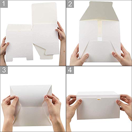 White Gift Boxes 12 Pieces 8x8x4 Inches, Paper Gift Box with Lids for Wedding Present, Bridesmaid Proposal Gift, Graduation, Holidays, Birthday Party Favor, Engagements