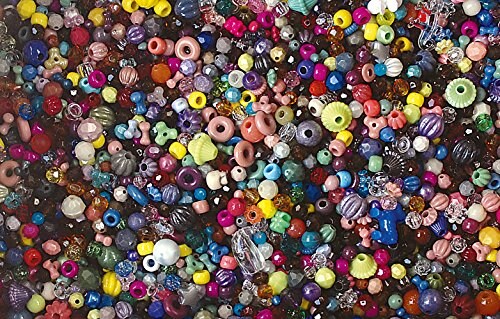 The Beadery Bonanza 5LB of Mixed Craft Beads, Sizes, Plastic, Round, Multicolor