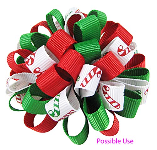 Q-YO Holiday Christmas Grosgrain Ribbon Set for Gift Package Wrapping, Hair Bow Clip Accessory Making, Crafting, Wedding Decor. (60yd(12x5yd) 3/8&#x22; Grosgrain Ribbon-Xmas)