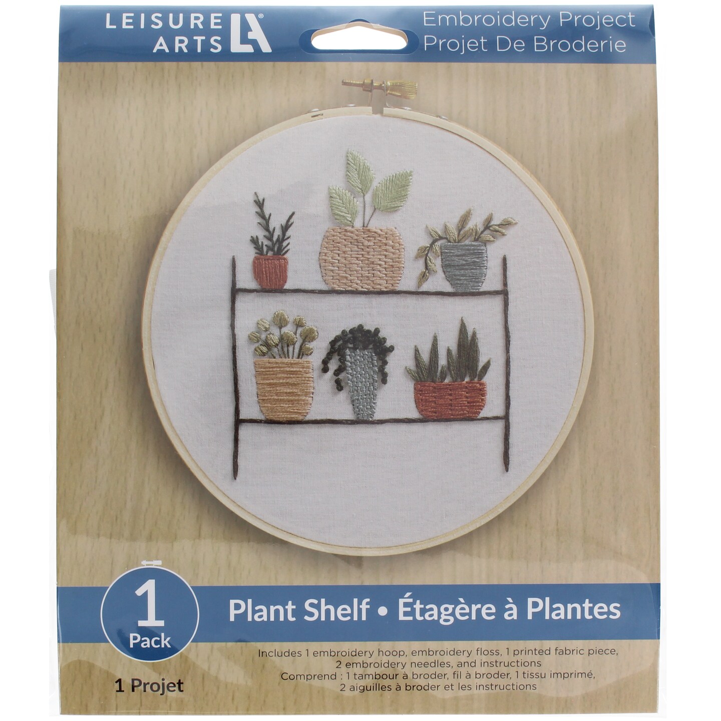 Leisure Arts Embroidery Kit 6" Plant Shelf - Embroidery Kit for Beginners and Adults, Cross Stitch Kits with Patterns, DIY Starter Set for Seasonal Craft Projects