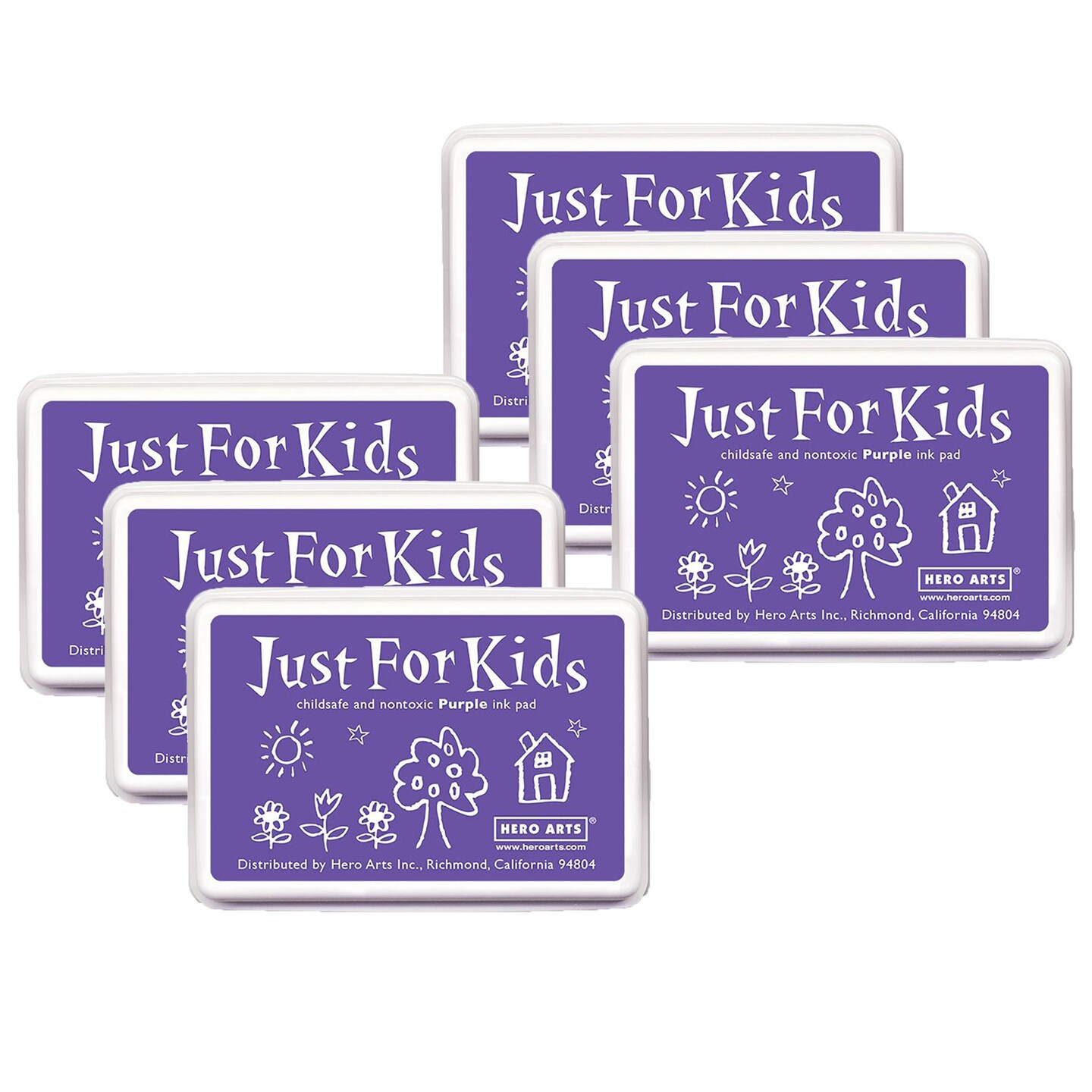 Just for Kids&#xAE; Ink Pad, Purple, Pack of 6