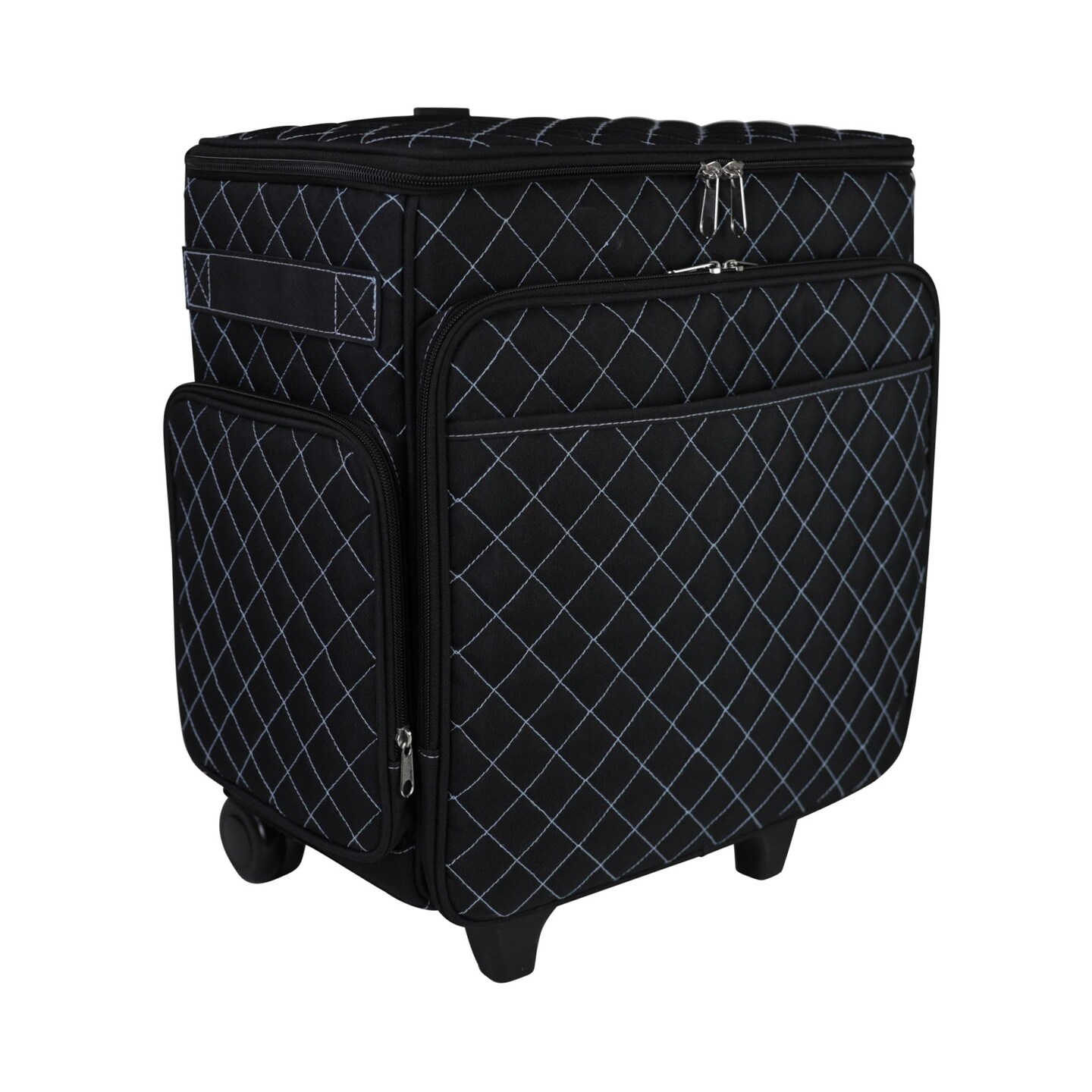 Rolling Scrapbook Case, Black &#x26; Blue Quilted