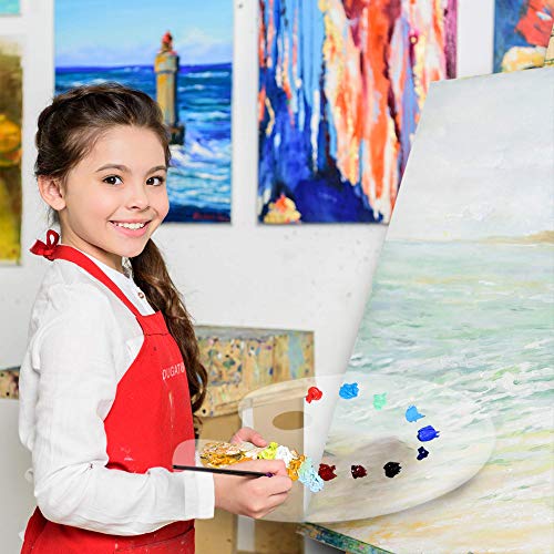 2 Pieces 15.7 x 11.8 Inches, Clear Oval-Shaped Non-Stick Acrylic Oil Paint Mixing Tray, Comfortable to Hold & Easy to Clean, for DIY Art Painting Plate (Big Size)