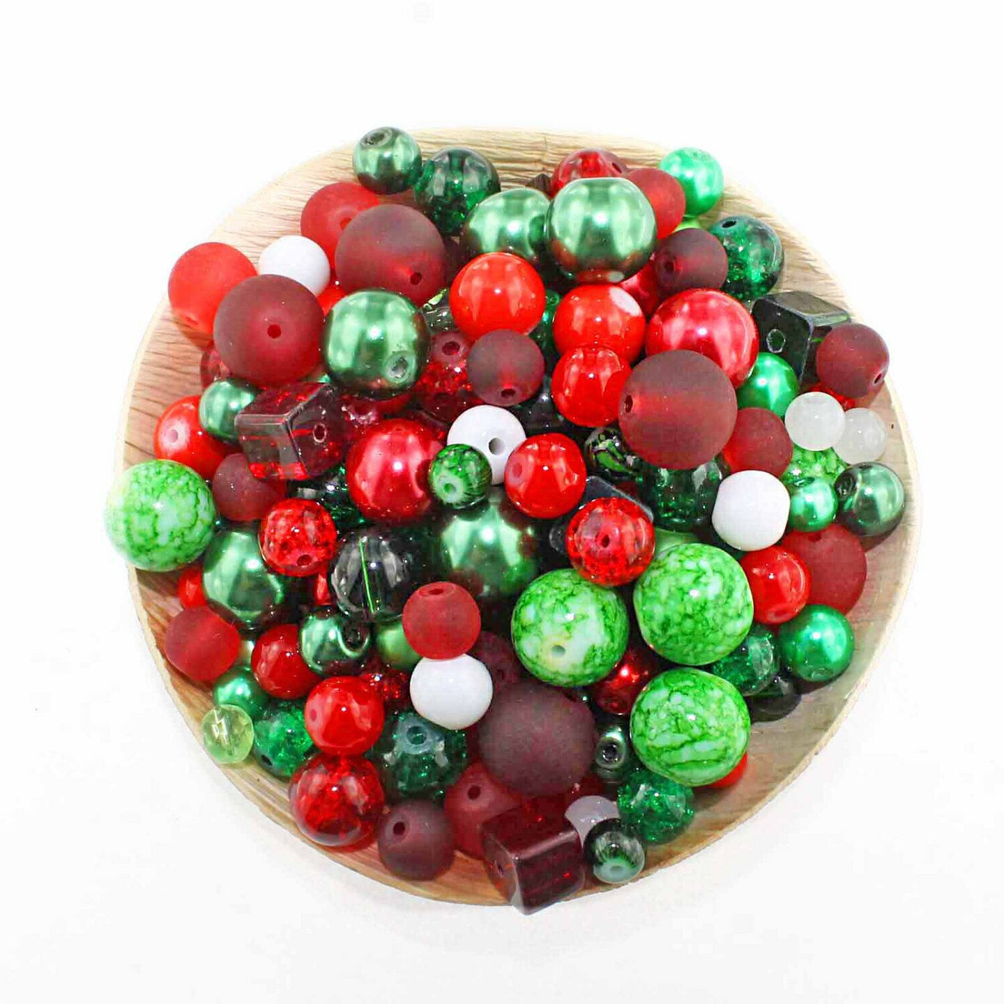Kitcheniva Assorted Glass Bead Christmas Color 6mm to 12mm