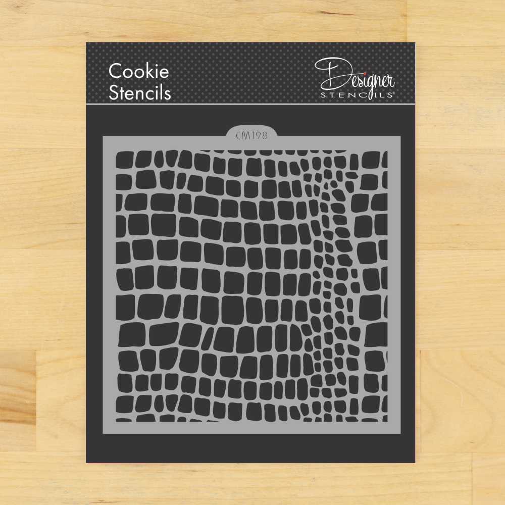 Snake Skin Cookie and Craft Stencil | CM198 by Designer Stencils | Stencils for Royal Icing, Airbrush, Dusting Powder |