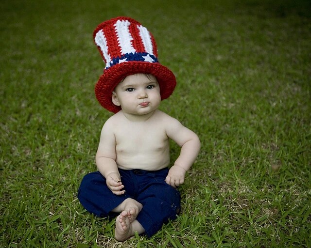 Newborn baby Uncle Sam Fourth of July patriotic hat selling diaper cover set red white blue