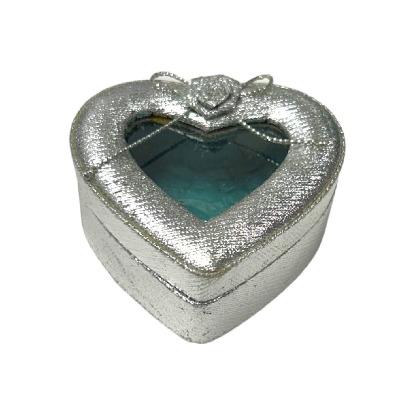 12 Pack of Heart Box with Clearview Top - Silver