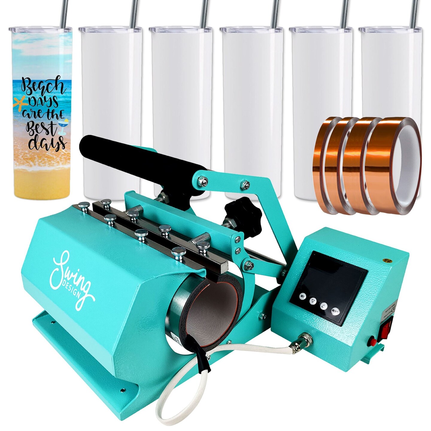 Swing Design 20oz & 30oz Tumbler Heat Press Bundle - Turquoise