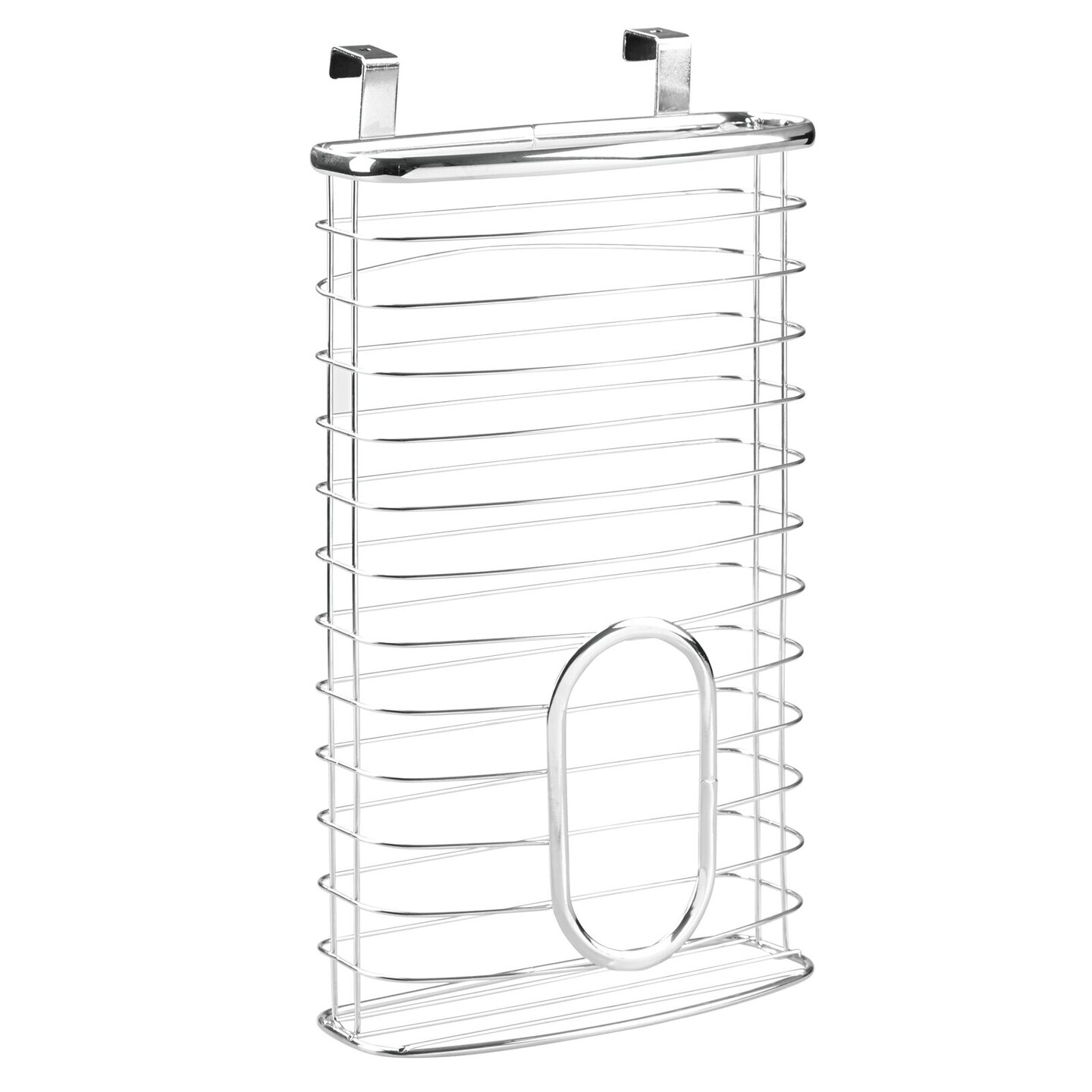 mDesign Metal Over Cabinet Kitchen Storage Basket, Holds 50 Plastic Bags