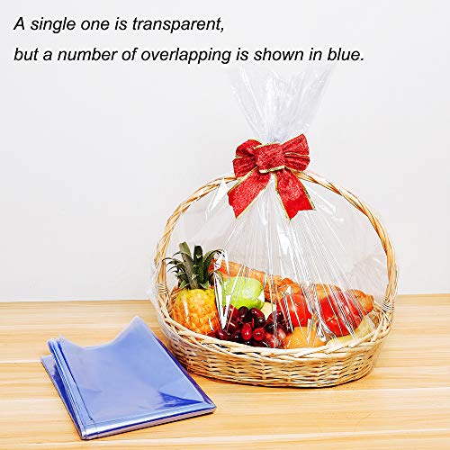 10 Pieces Shrink Wrap Bags, Extra Large Jumbo Shrink Bags Clear Cellophane Bags for Gift Baskets - 35 x 44 Inch Christmas Basket Bags (10 pcs, XL)