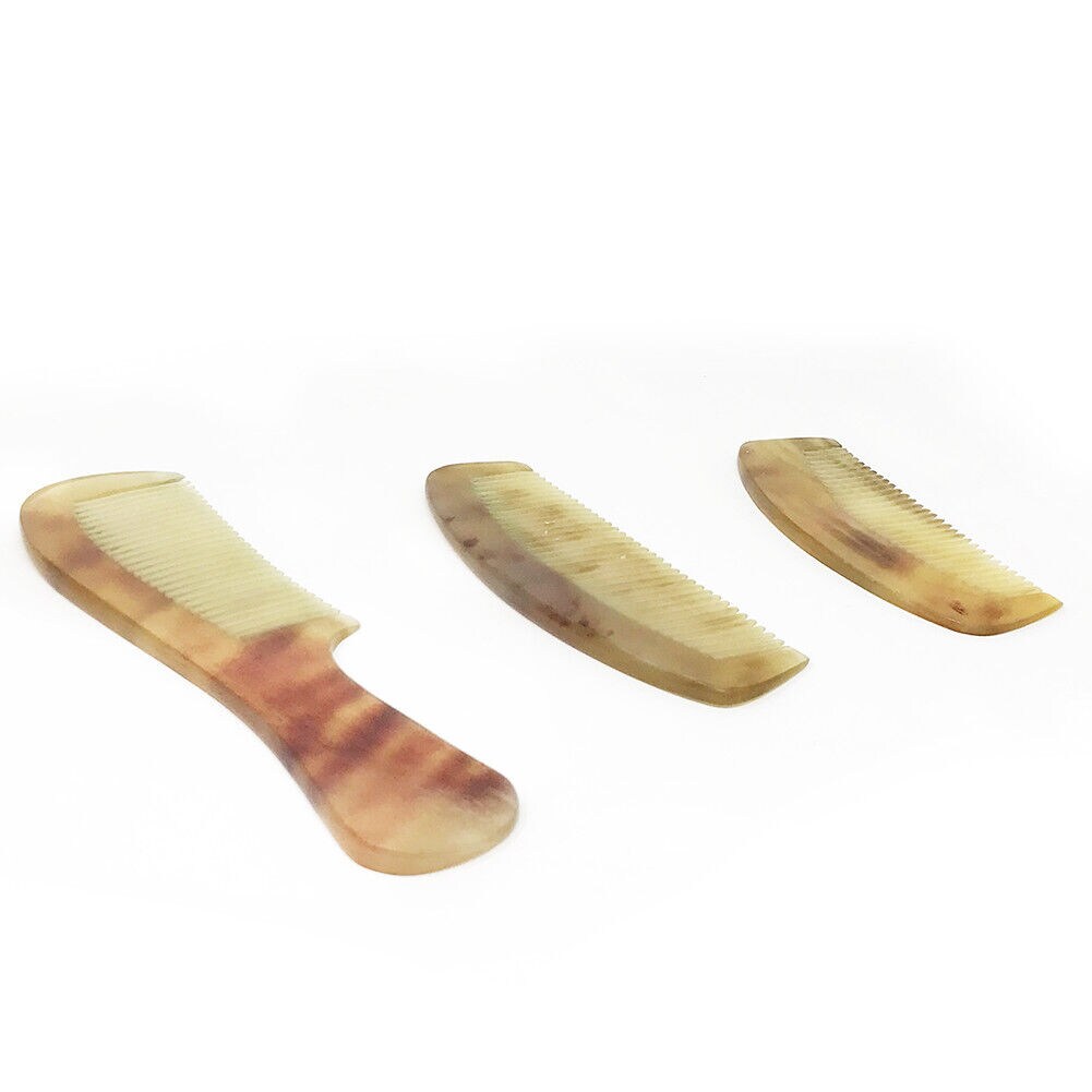 Kitcheniva Natural Amber Ox Horn Portable Hair Comb 3 Pcs