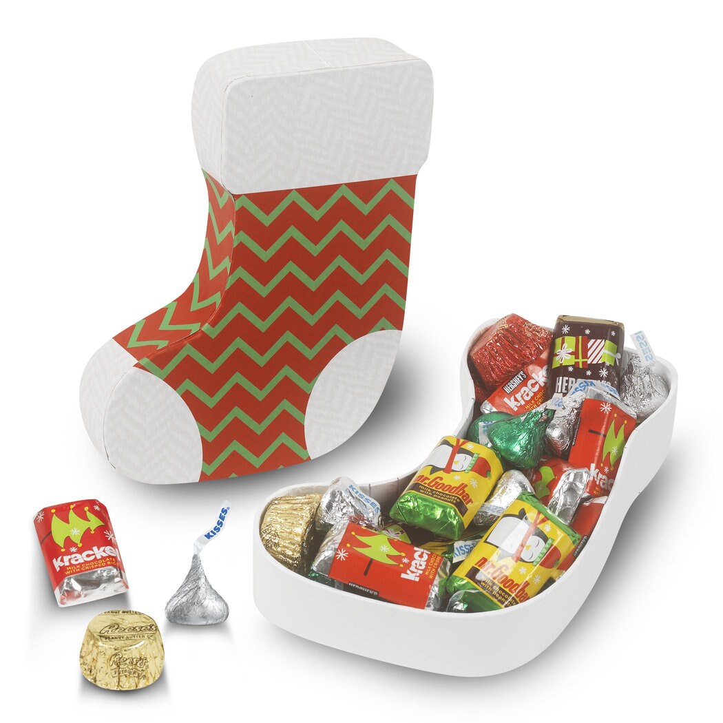 1/2lb Christmas Candy Gift Box Hershey&#x27;s Holiday Mix - Stocking Cut Out