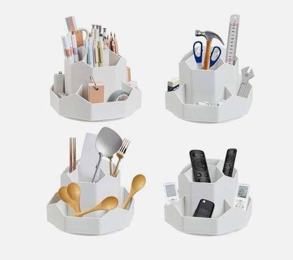 Pencil Pen Holder Desktop Organizer - 9 Compartments Accessories for the Office Desk,