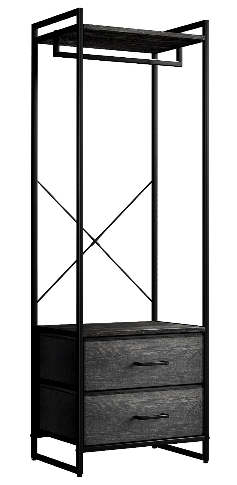 Sorbus Clothing Rack with Drawers - Clothes Stand Dresser - Wood Top, Steel Frame, & Fabric Drawers - Tall Closet Storage Organizer - Garment Rack for Hanging Shirts, Dresses, & Jackets