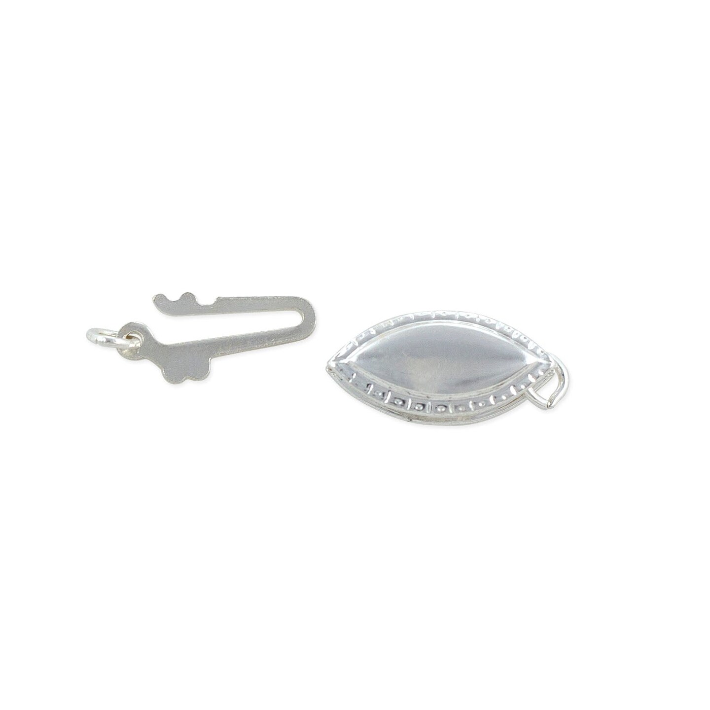 JewelrySupply Smooth Pearl Necklace Clasp in Sterling Silver .925