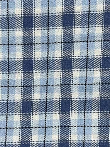 FabricLA 100% Cotton Flannel Fabric - 58/60 Inches (150 cm) - Cotton Tartan Flannel Fabric - Use As Blanket, PJ, Shirt, Cloth Flannel Craft Fabric