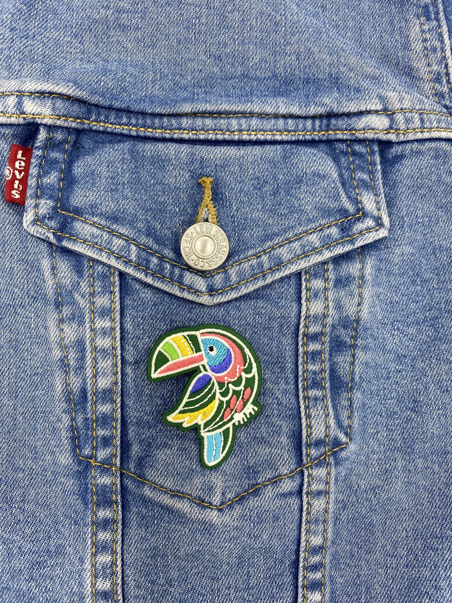 Toucan Bird, Folk Art, Embroidered, Iron-on Patch&#x2026;