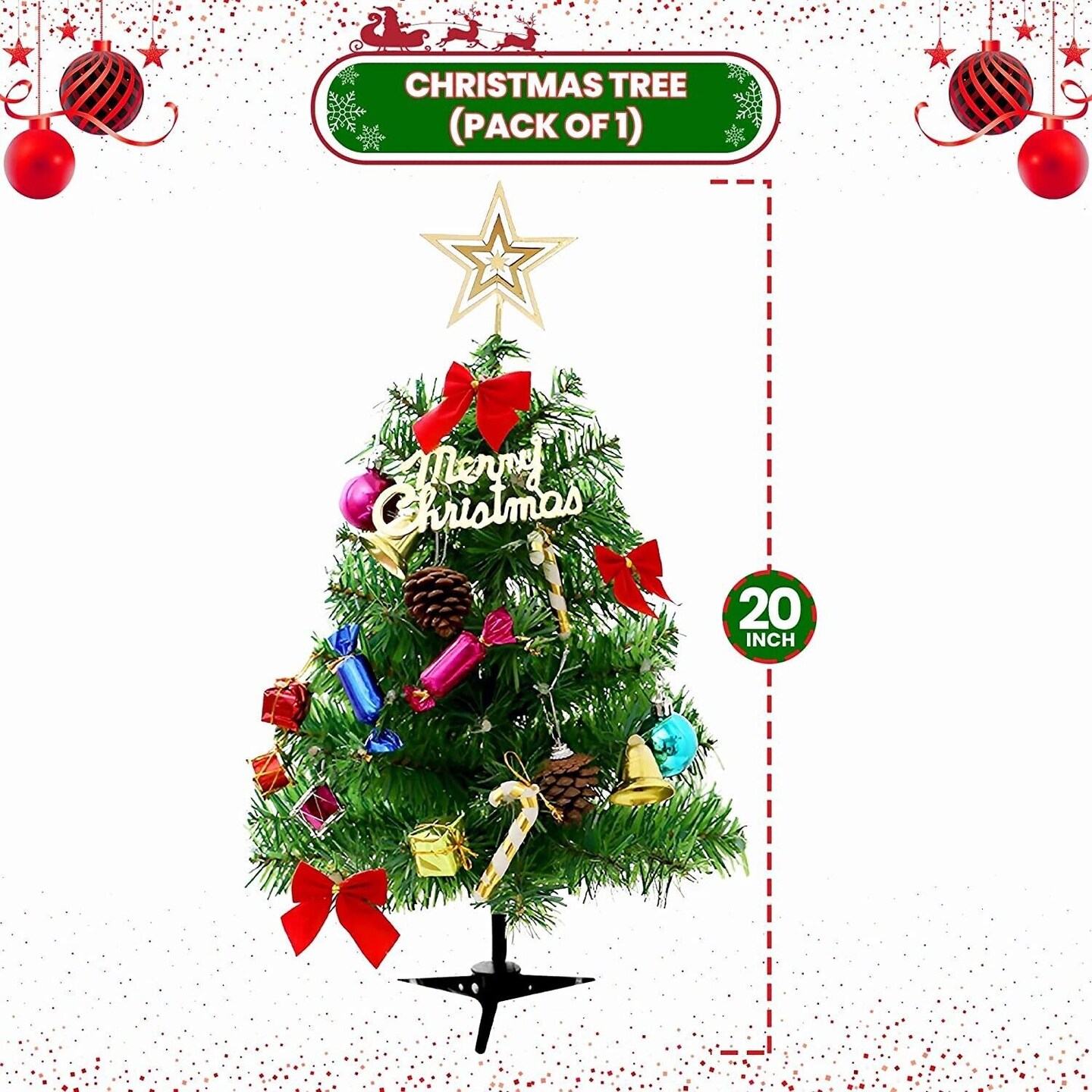 20IN Mini Christmas Tree LED Light Ornaments