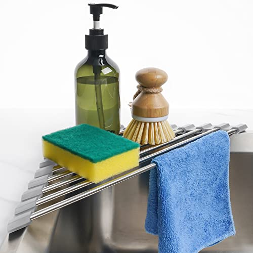 Tomorotec Triangle Roll-Up Dish Drying Rack for Sink Corner Small
