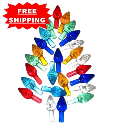 Kitcheniva Ceramic Christmas Tree Bulbs Lights Med/Lar