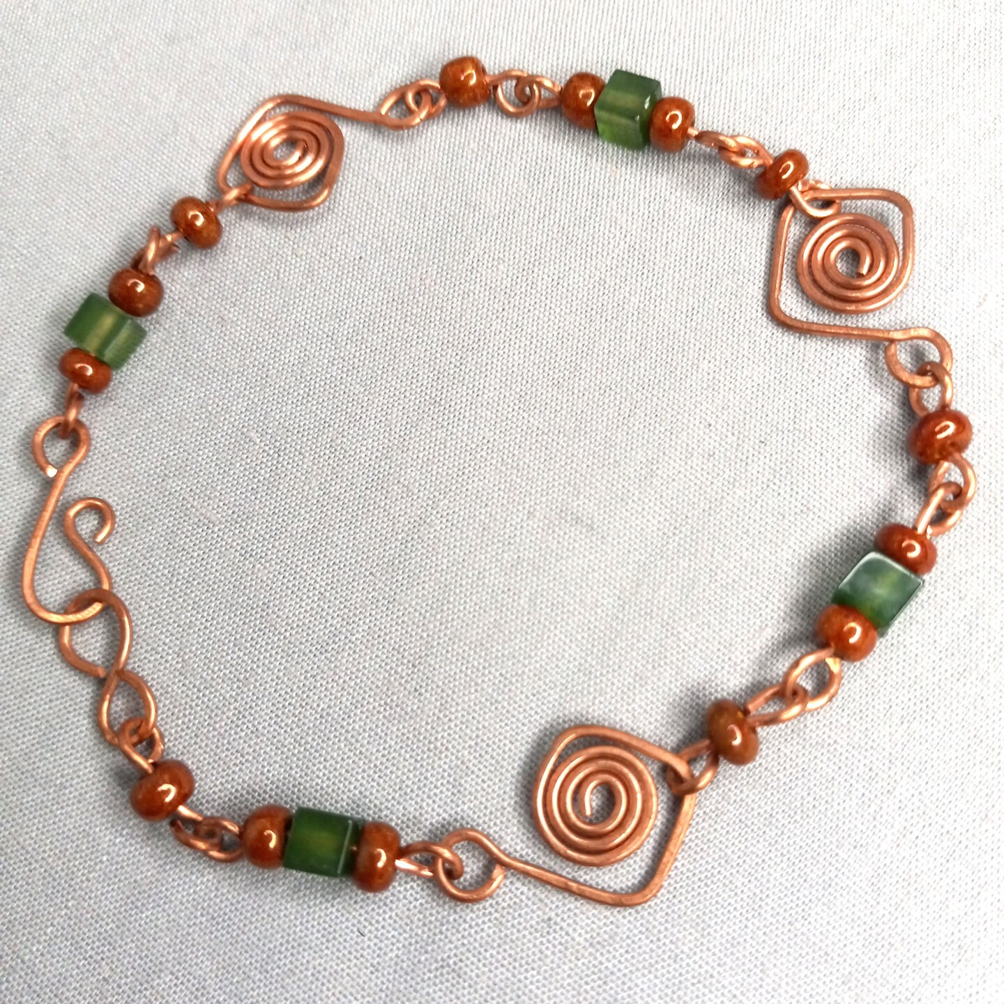 Outlet Copper Coil and Lampwork Bracelet